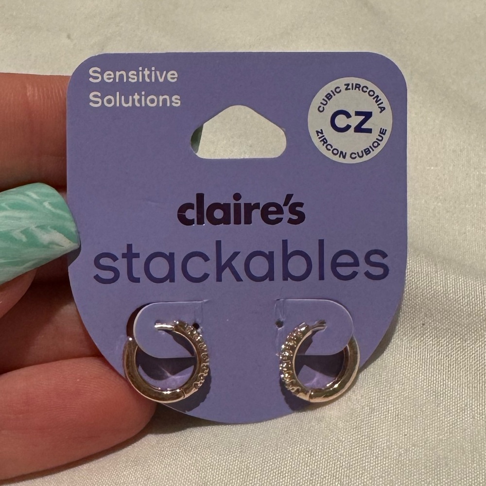 Claire’s gold diamond hoop earrings